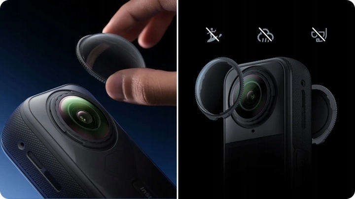 Insta360 X5 Standard Lens Guards osłony obiektywów montaż na kamerze