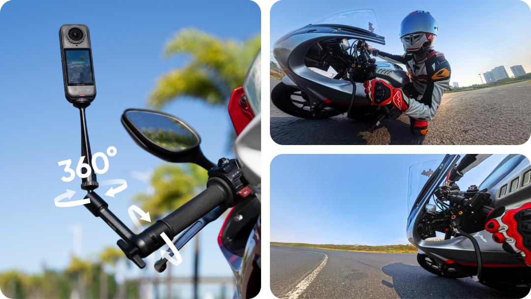 Insta360 Motorcycle Magic Arm opcje montażu
