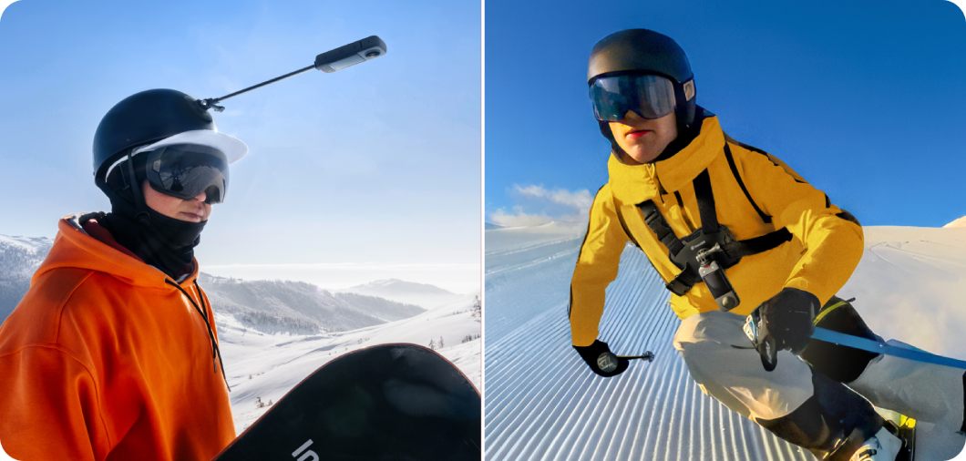 Insta360 Snow Bundle sposoby montażu kamery