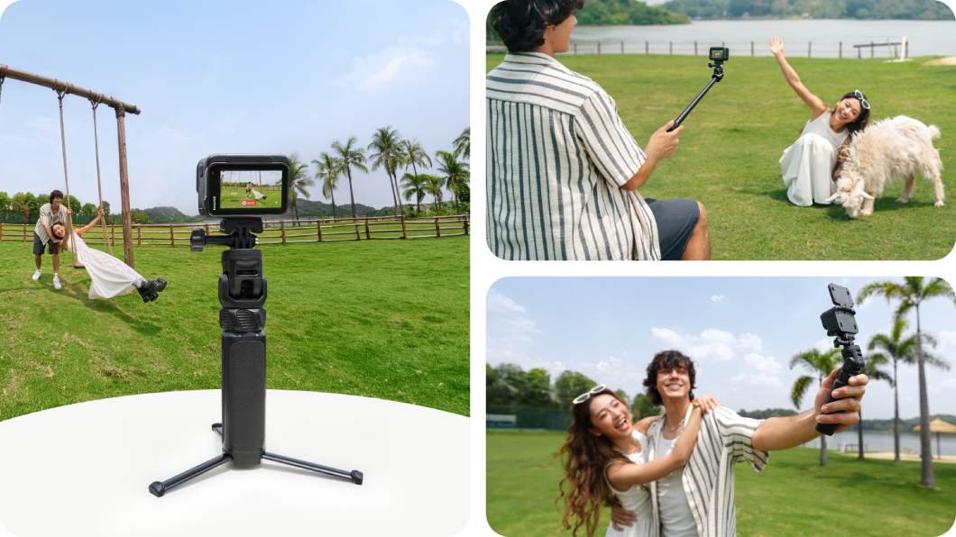 Insta360 Spin Stick funkcja statywu oraz nagrywanie z ręki